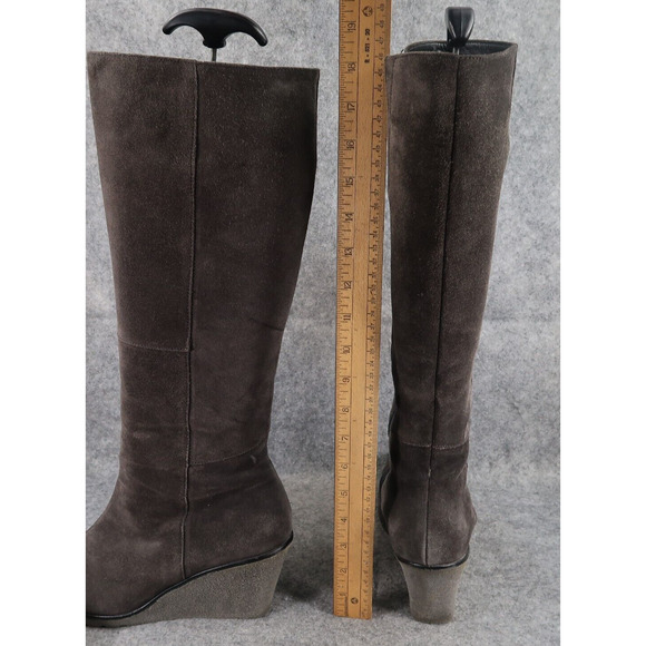 Gabor Shoes Womens 10 Wedge Boots Suede Knee High Zip Fashion Rinkata Patchwork - Picture 7 of 16